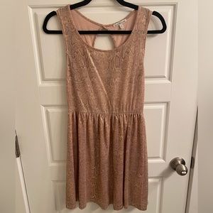 Charlotte Russe Rose Gold Snake Print Mini Party Dress